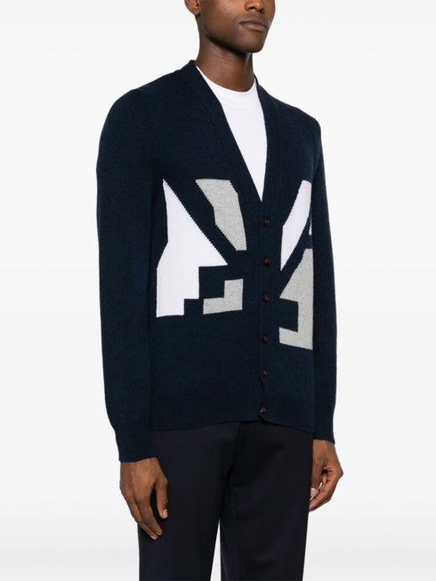 intarsia-knit cashmere cardigan